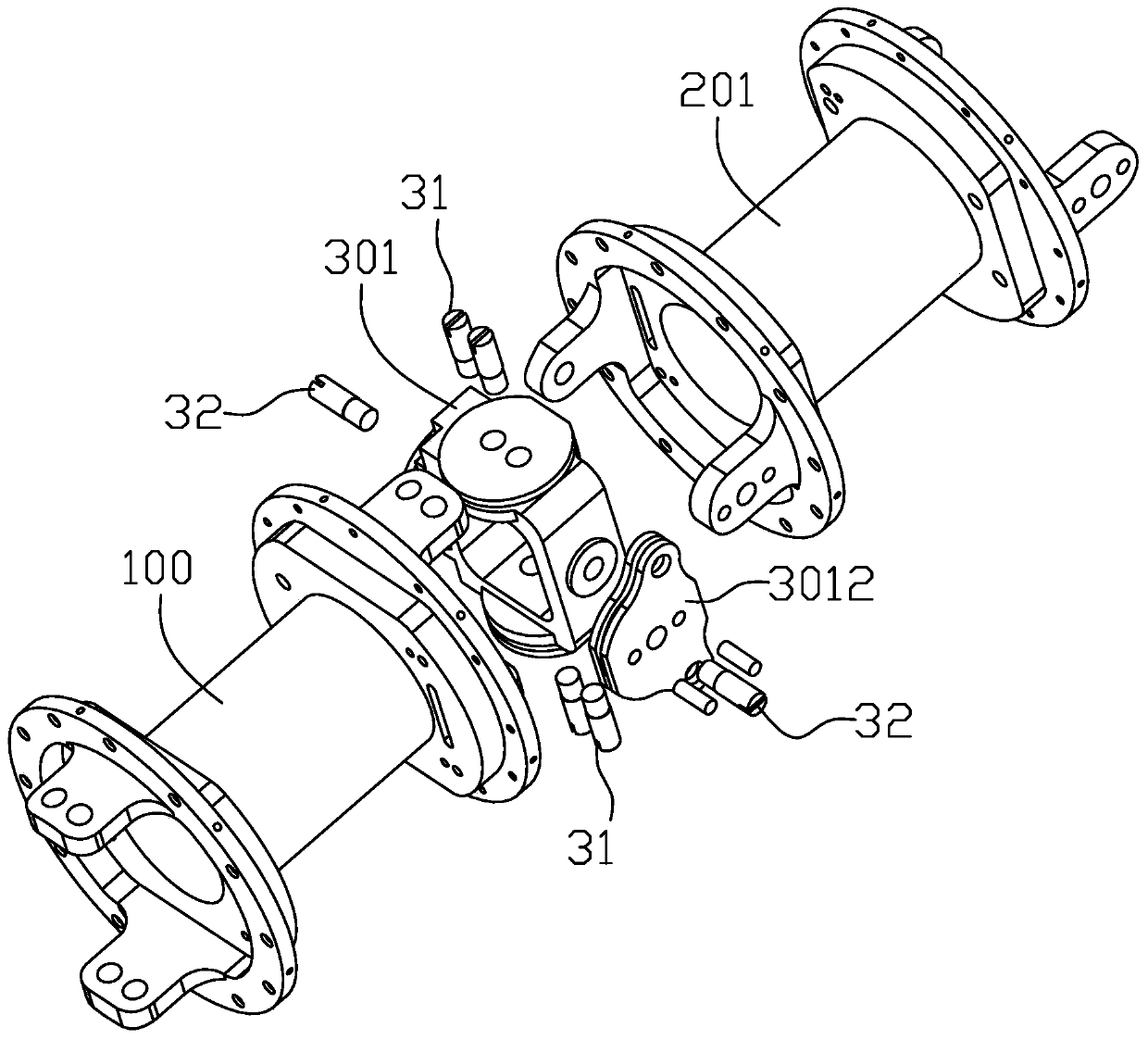 A single-degree-of-freedom linkage flexible charging robot joint group