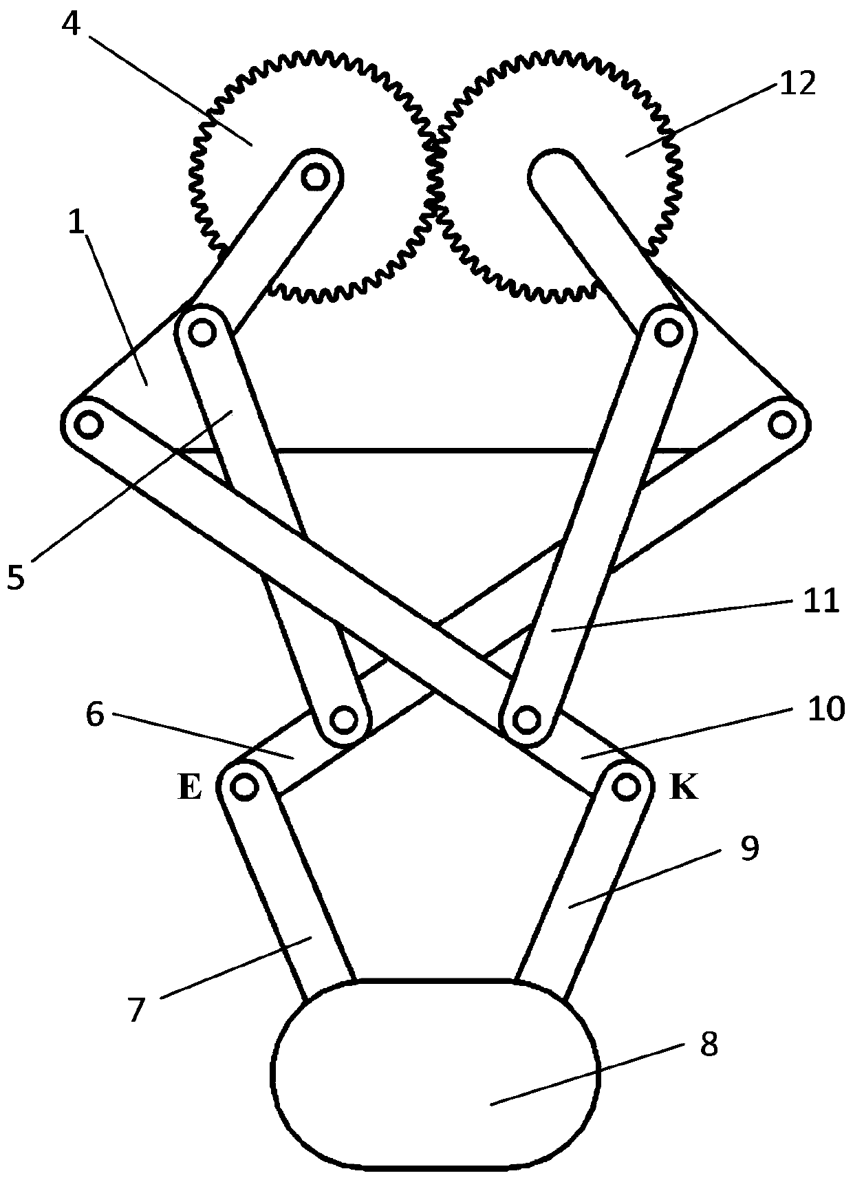 Single-degree-of-freedom energy storage and release integrated bionic jumping mechanism