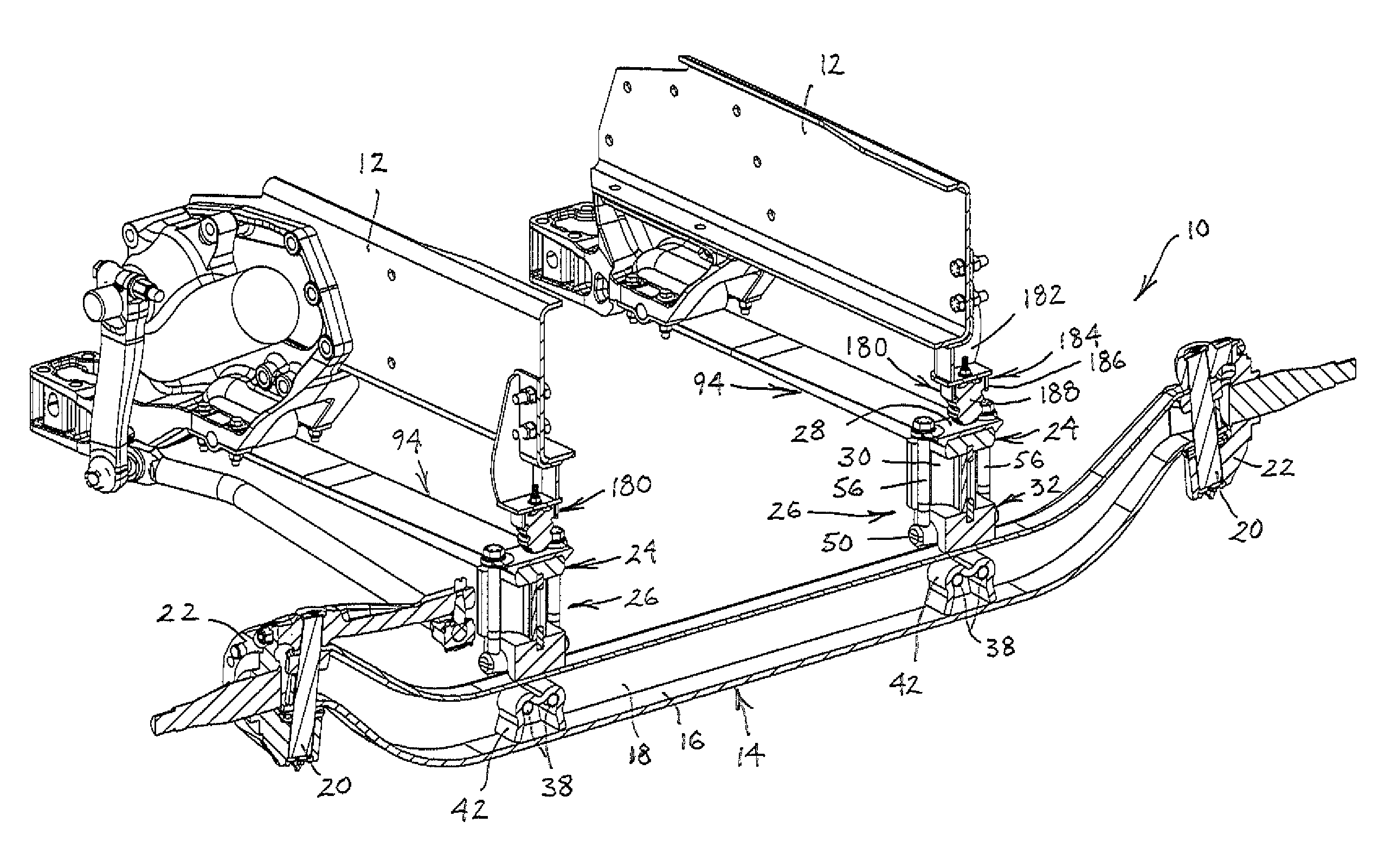 Suspension system having a leaf spring