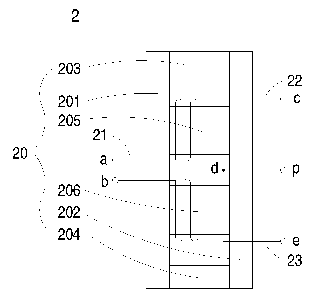 Magnetic element and magnetic core assembly having reduced winding loss