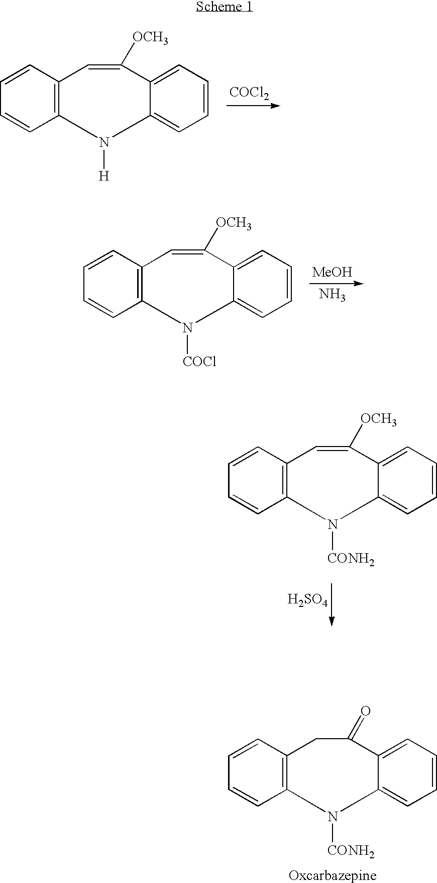 Novel process for preparation of 10-oxo-10, 11-dihydro-5h-dibenz [b,f] azepine-5-carbox- amide (oxcarbazepine) via intermediate, 10-methoxy-5h-debenz[b,f] azepine-5-carbonyl- chloride