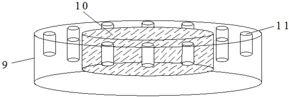 Improved device of wet wheel abrasion instrument test mold and working method thereof