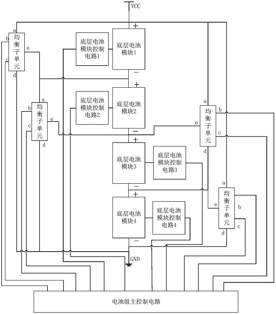 Layered battery pack balancing circuit