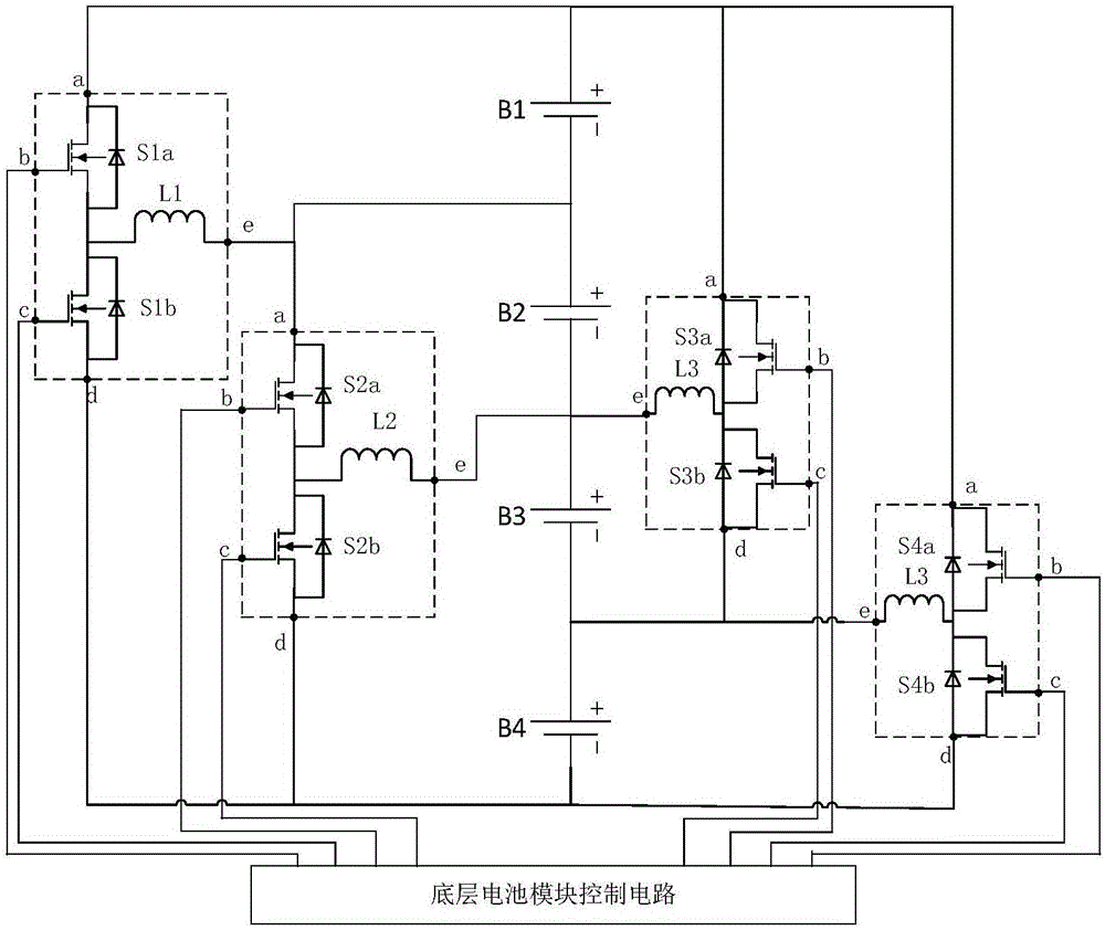 Layered battery pack balancing circuit