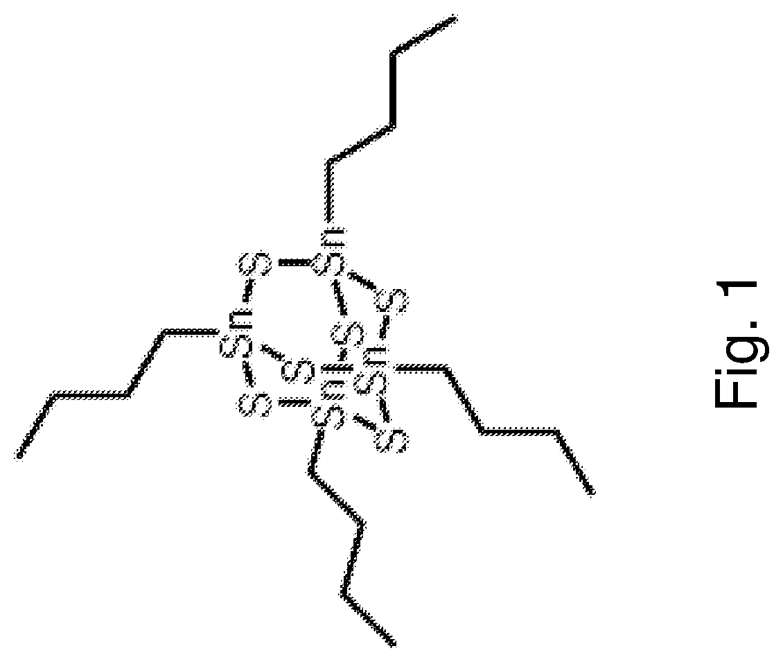 Organometallic metal chalcogenide clusters and application to lithography