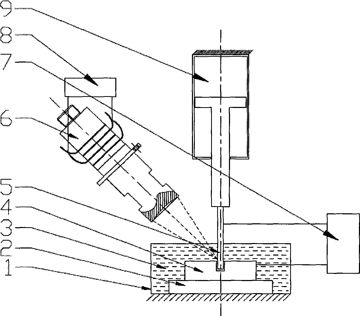 Focused ultrasonic vibration working solution electrochemical machining device and method