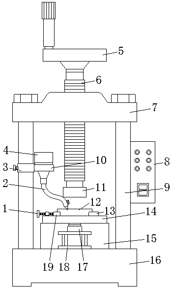 Powder compressing machine facilitating fixing of mold