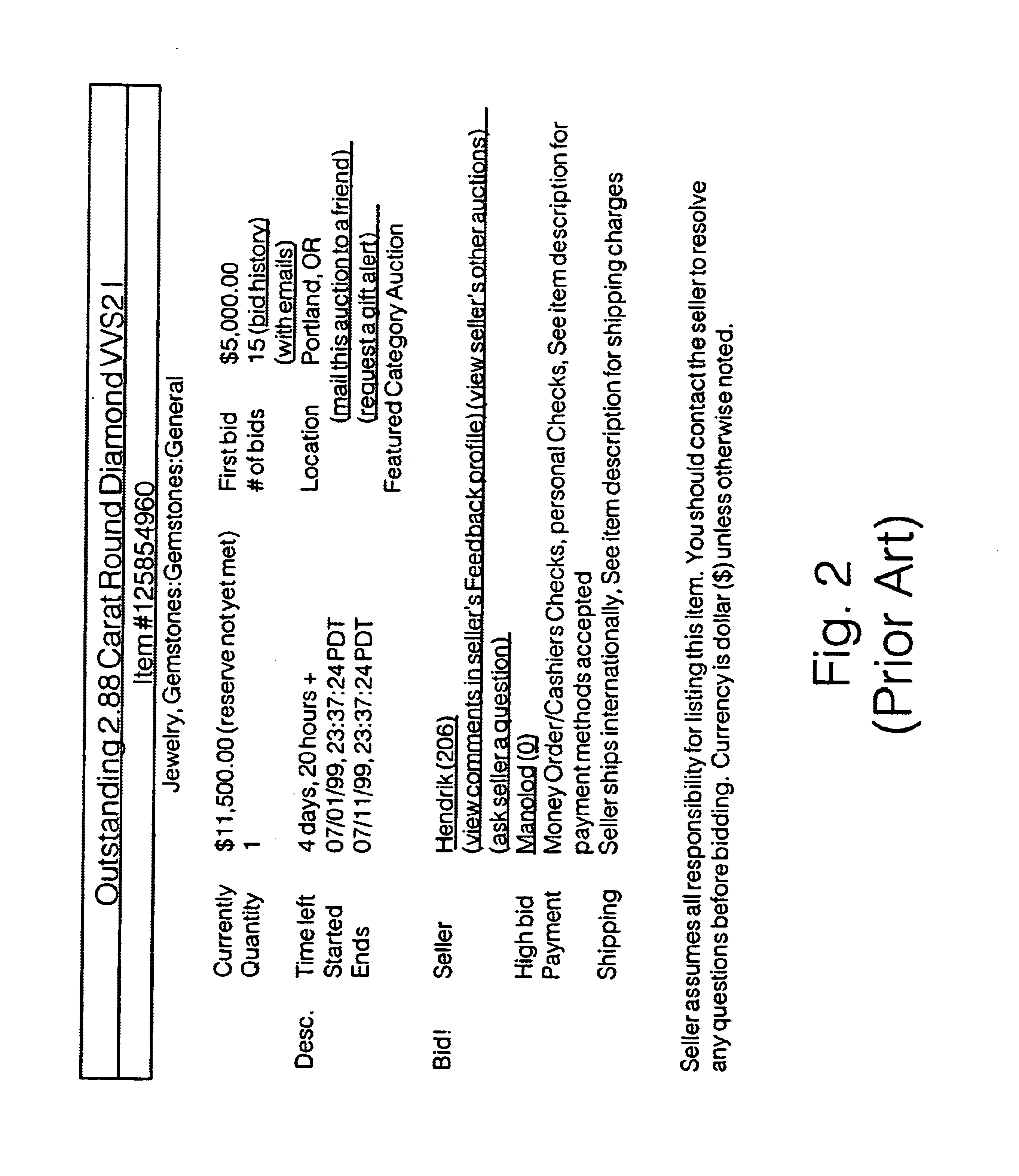 Auction method and apparatus for electronic commerce