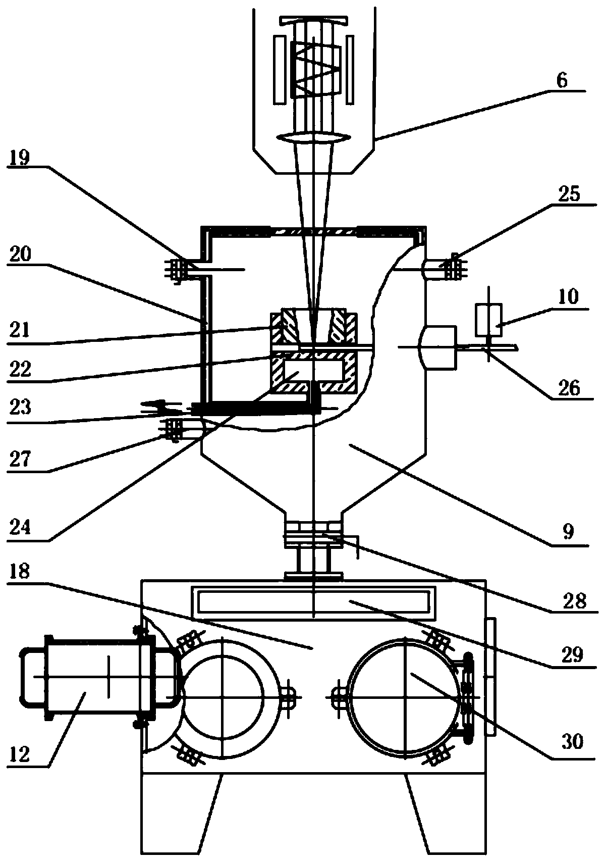 Laser evaporation multi-cavity nano-powder preparation device