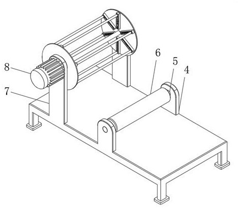 Cloth winding device in clothing manufacturing industry