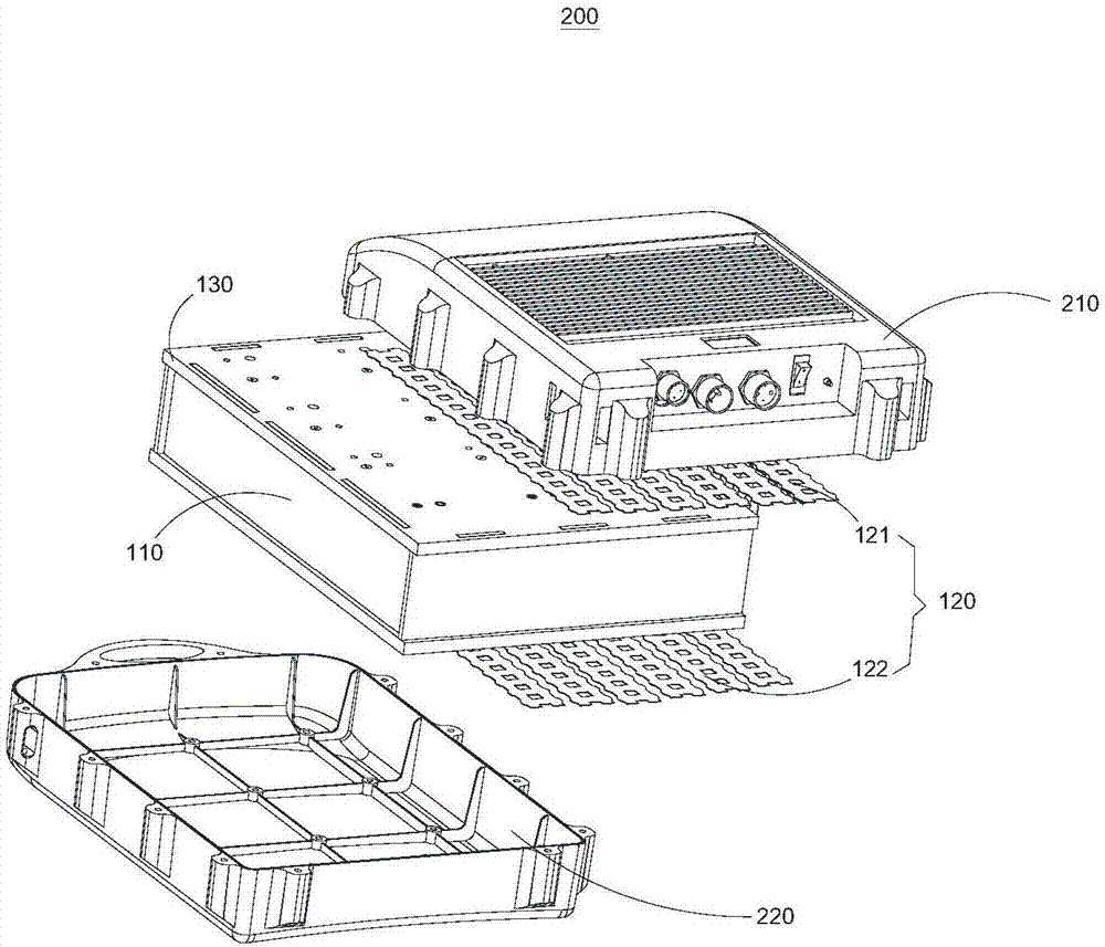 Battery pack power supply structure and battery pack power supply