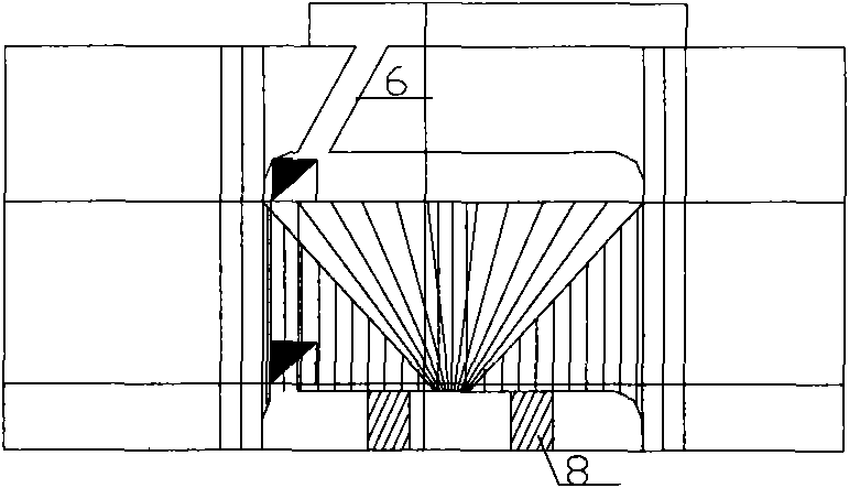 Pre-control roof open stoping spallation subsequent filling mining method