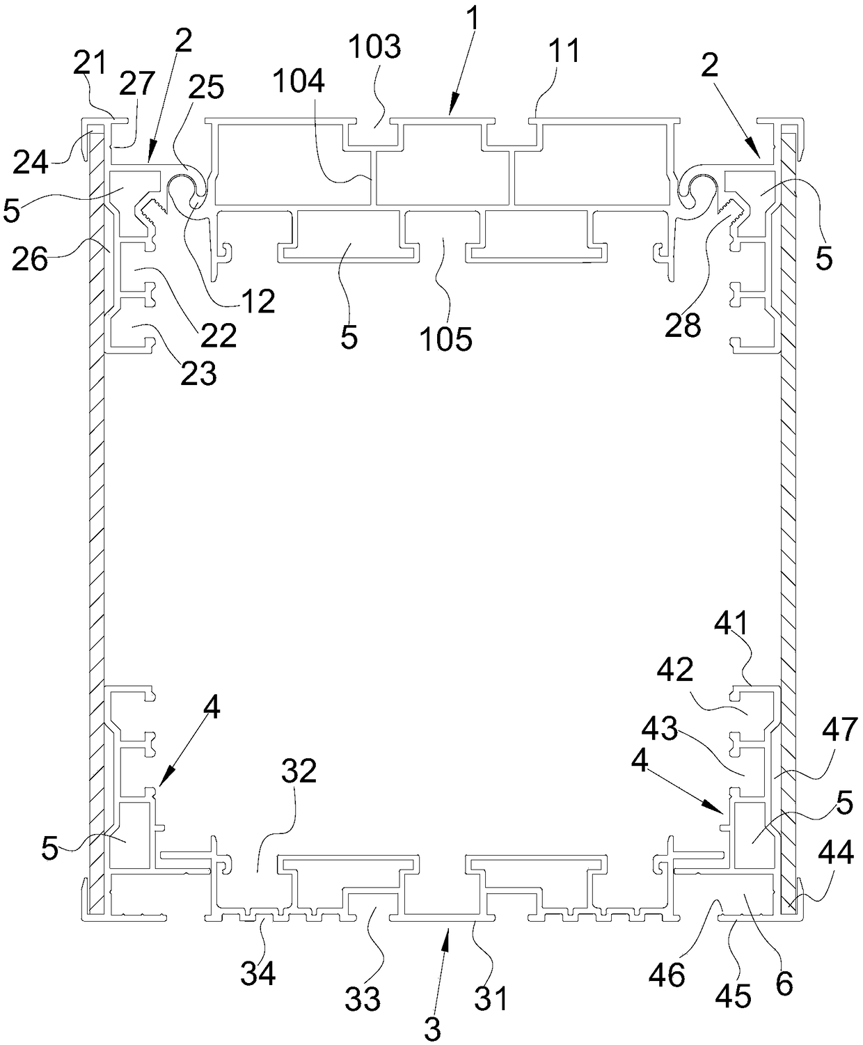 Hanging type combined sectional material