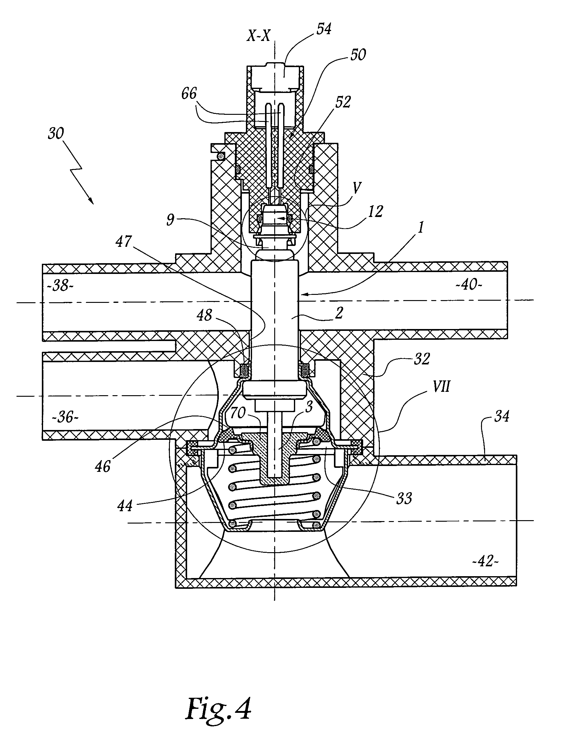 Thermostatic valve for a cooling circuit