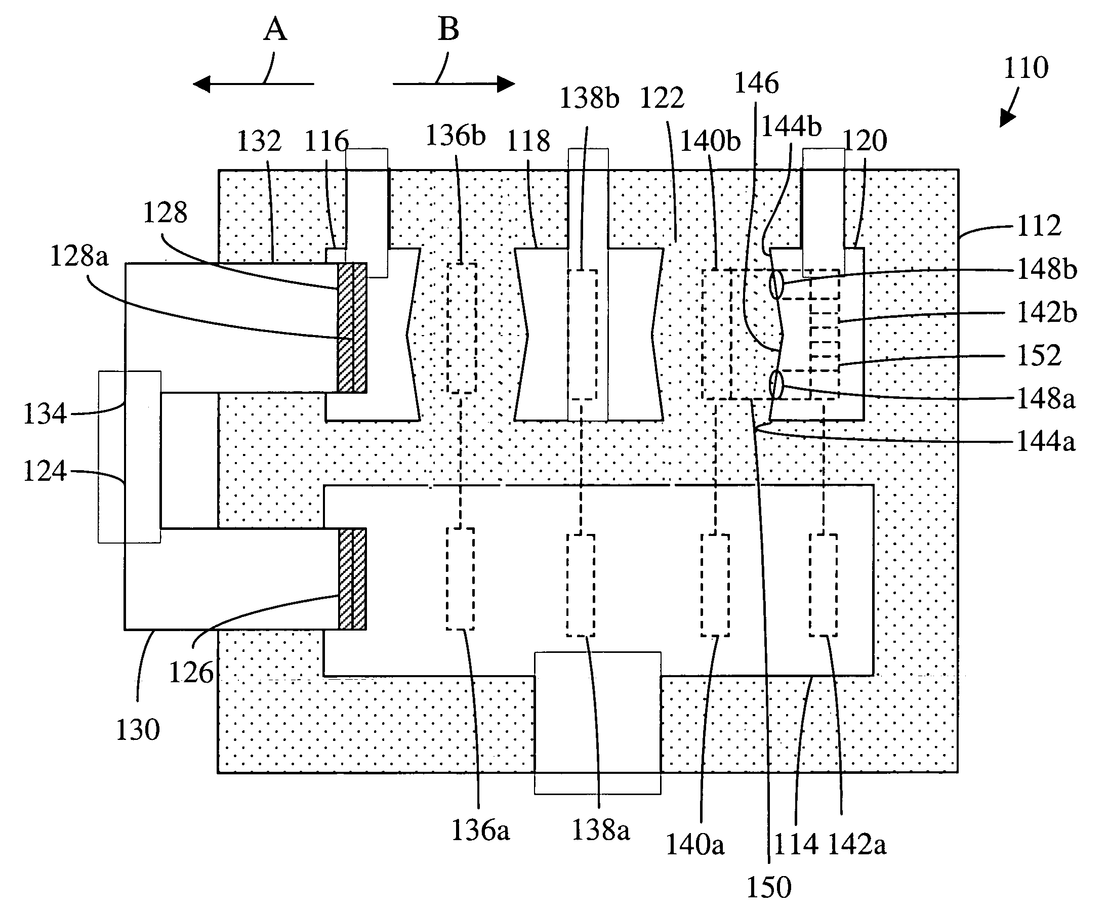 Contact structures for sliding switches