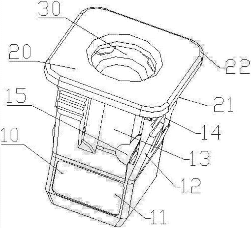 Plastic push-in nut