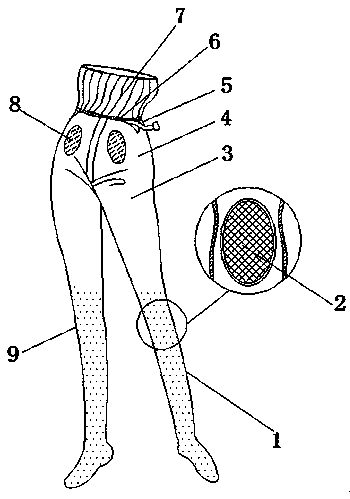 Novel one-piece knitted pantihose