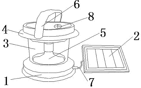 Solar hand lamp with direction indicating function