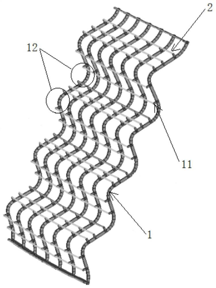 Special-face reticulated shell and structural system combining same with pulling cable