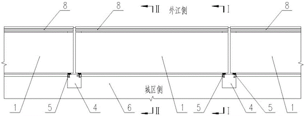 A flat and upturned movable flood control system