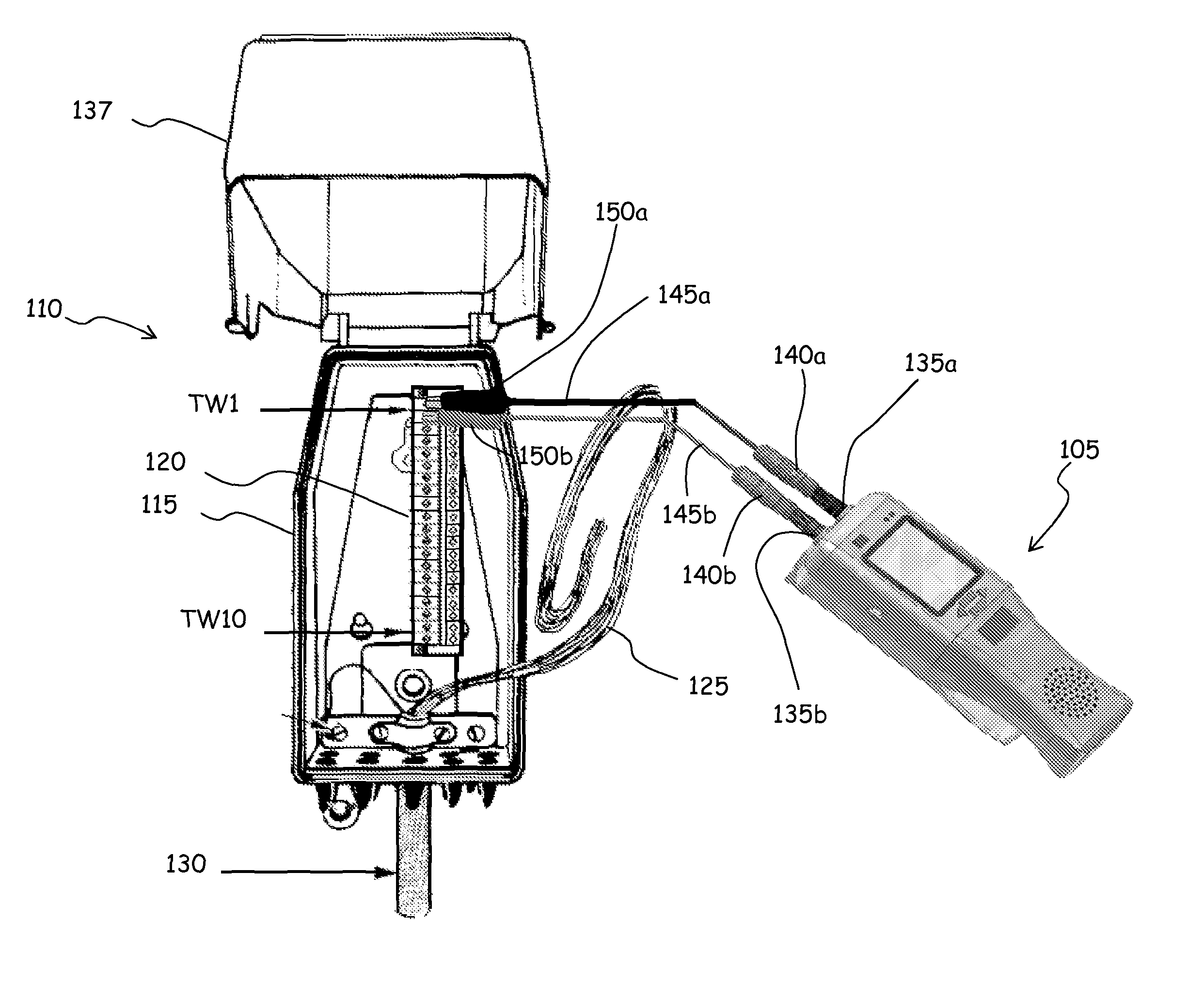 Tool for testing distribution cabinets of a telephone network