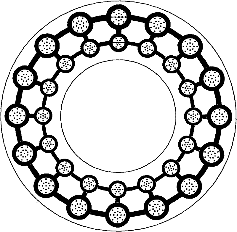 Mechanical sealing structure of pearl-row-like annular groove zoning end face