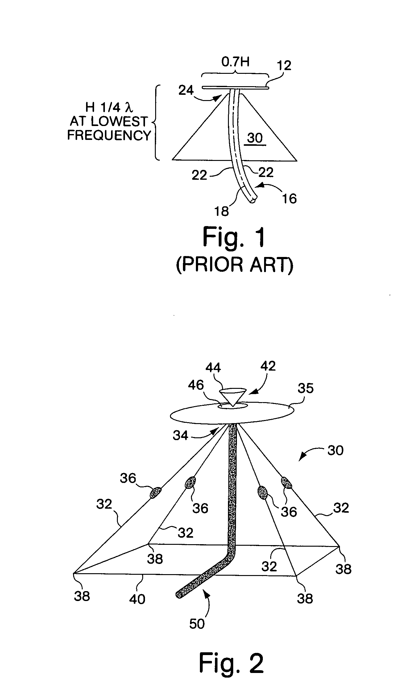 Collapsible wide band width discone antenna