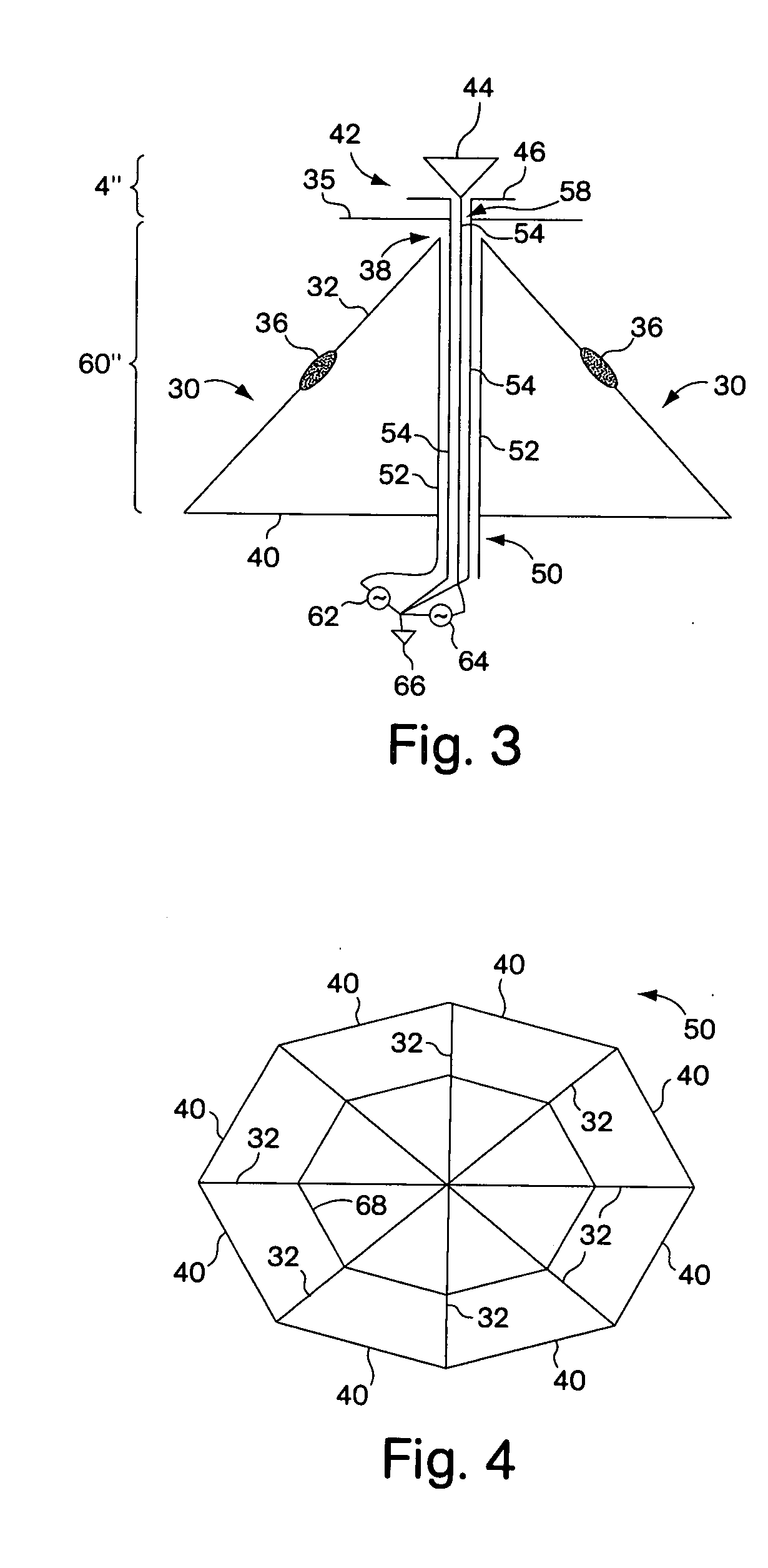 Collapsible wide band width discone antenna