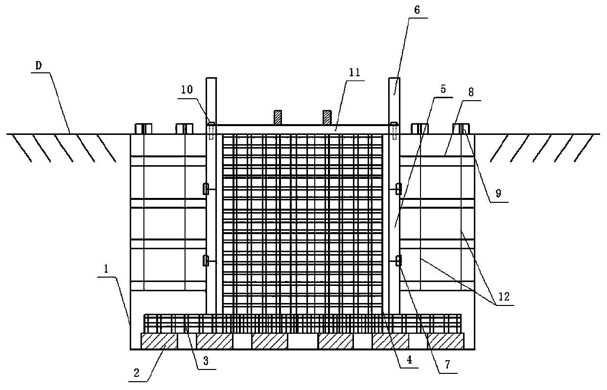 Electric transmission line iron stand foundation and construction method