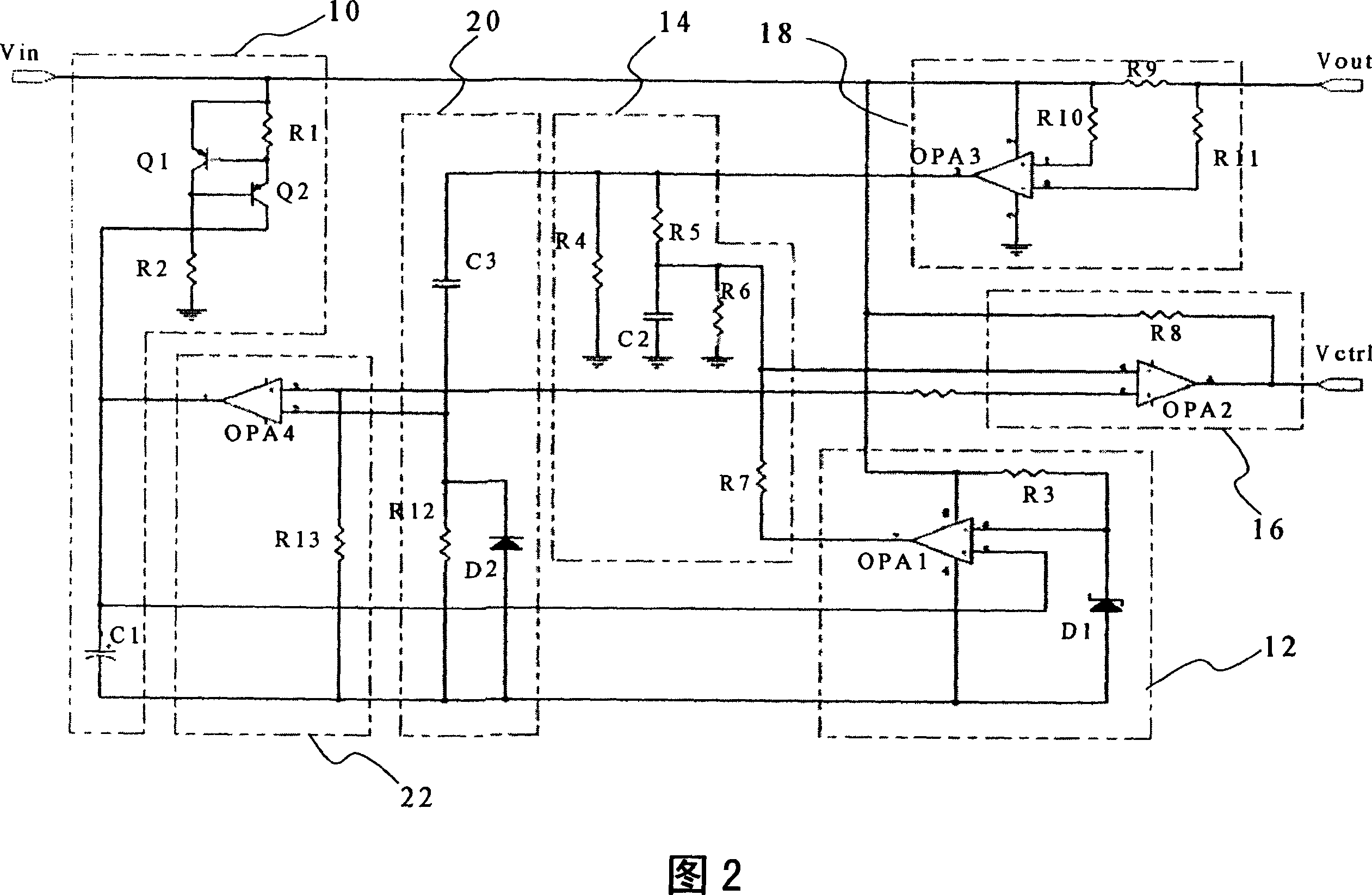 Three-sectional protection against overcurrent