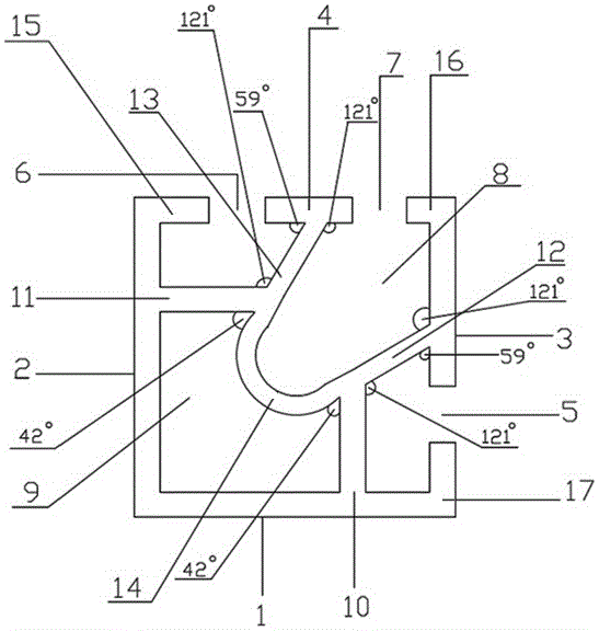 Aluminum profile of side column for combined cabinet/rack