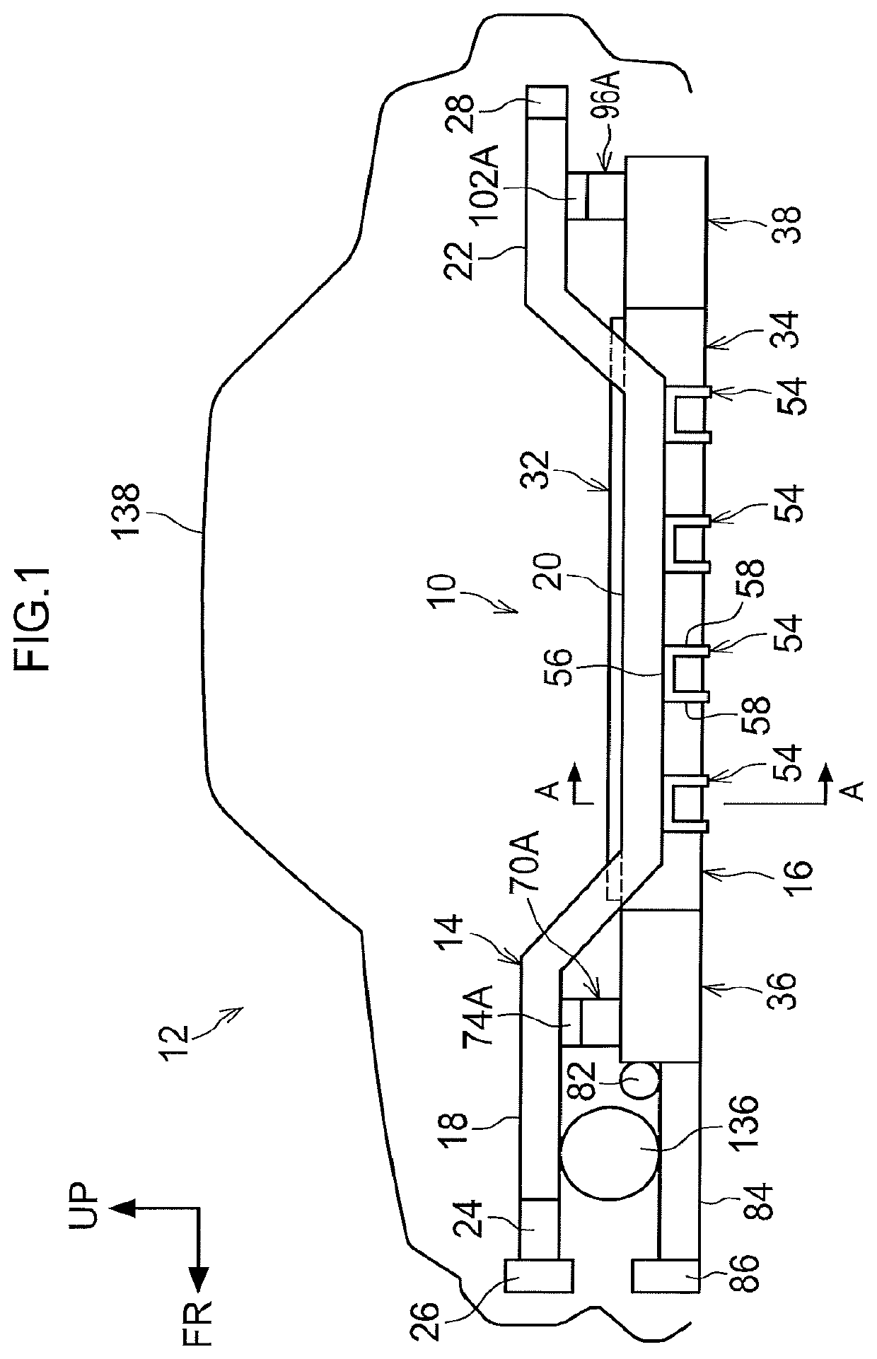 Vehicle lower portion structure