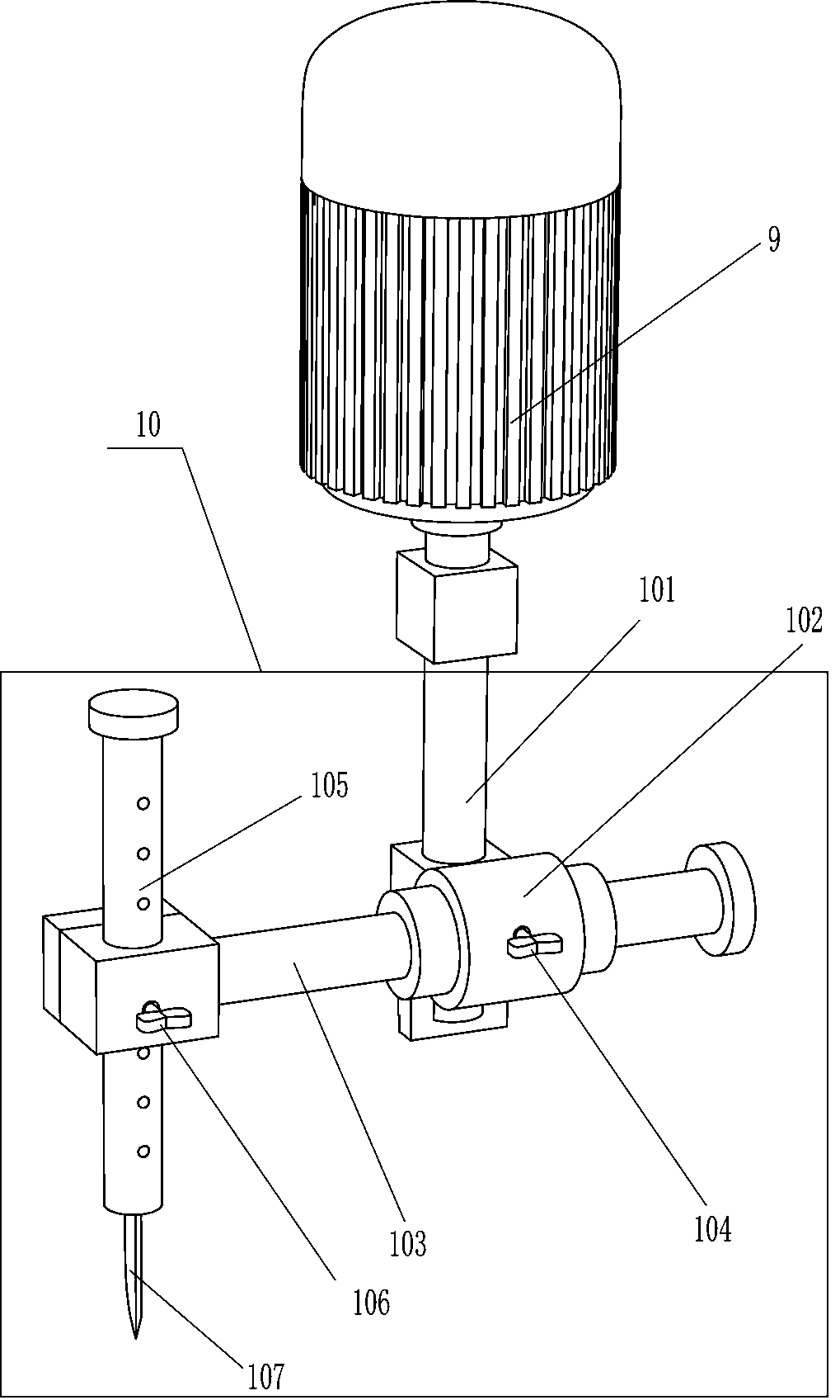 Tire recycling and cutting device