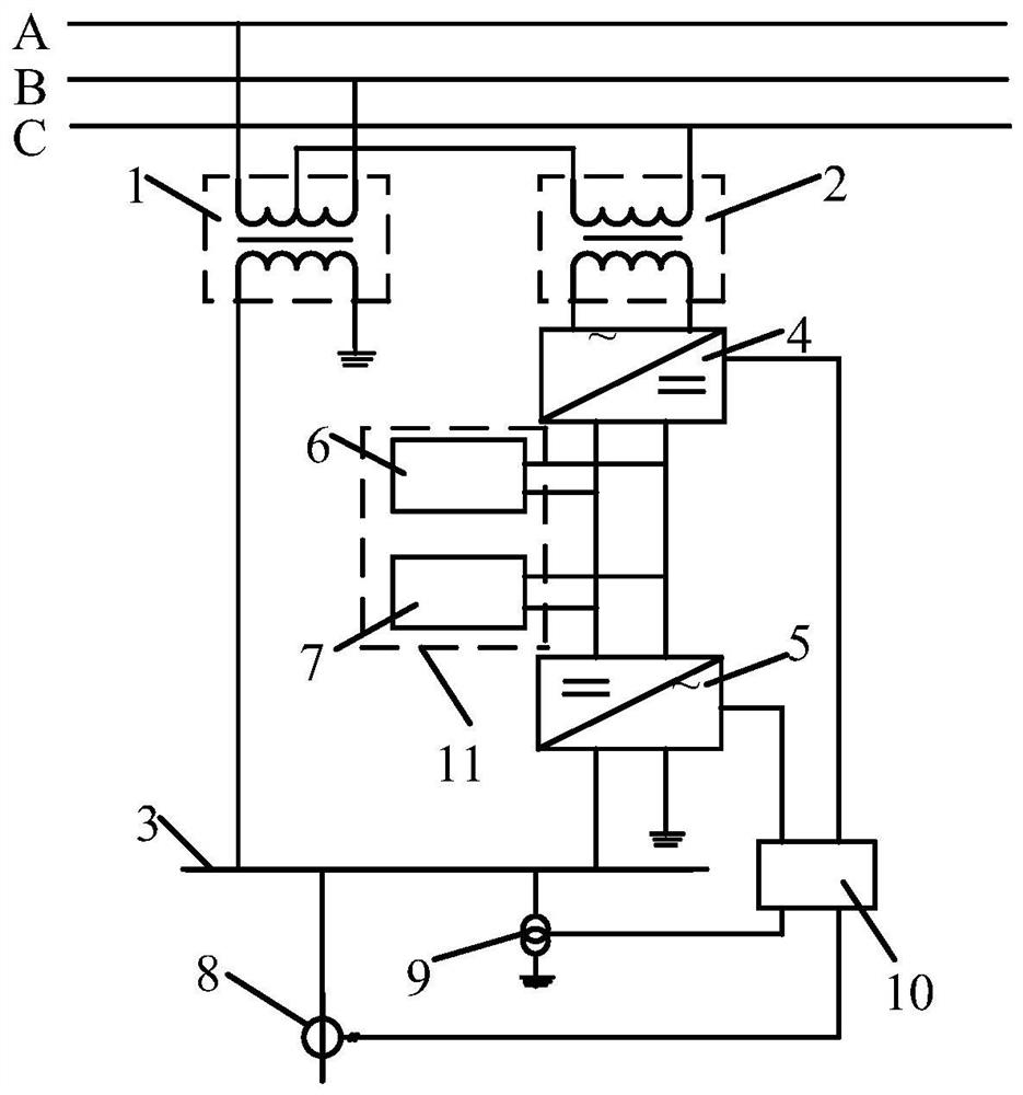 Electrified railway in-phase hybrid energy storage power supply system