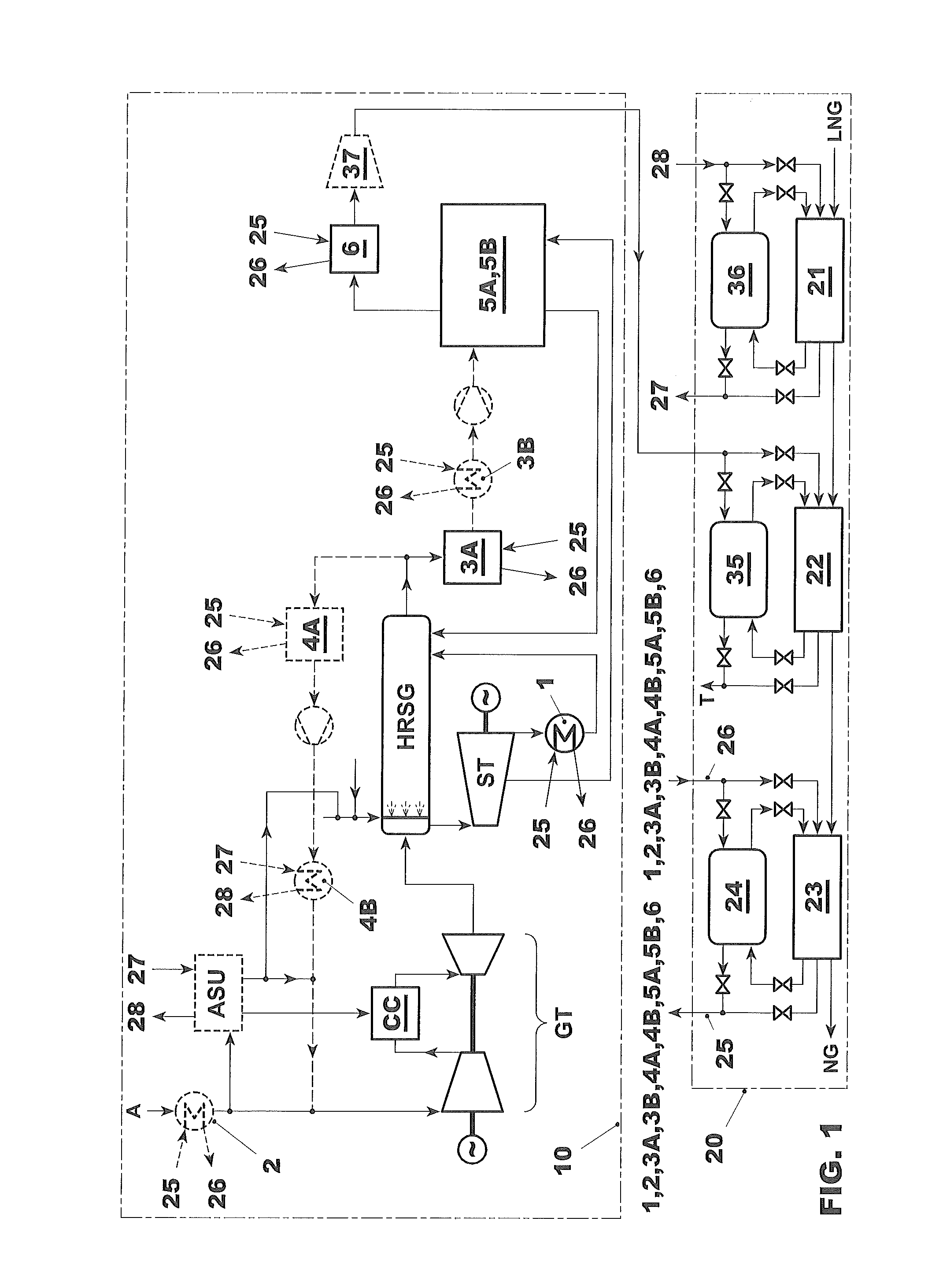 Combined cycle power plant with co2 capture plant