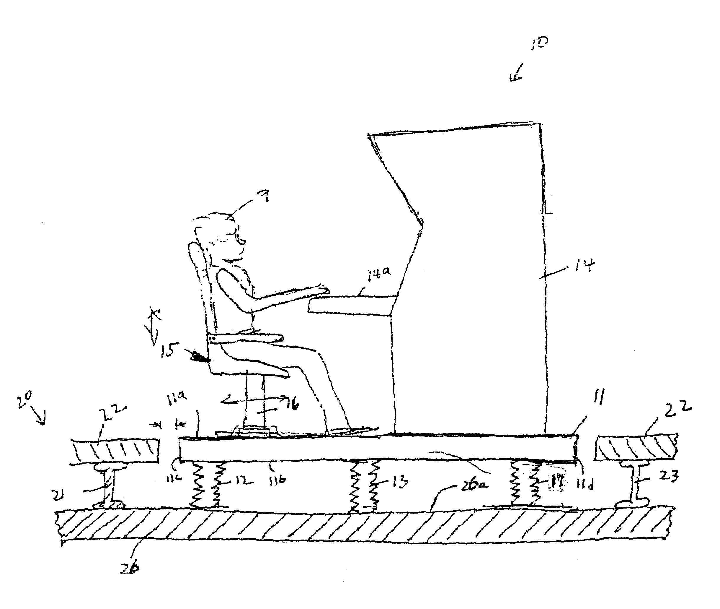 User coupled workspace shock isolation system