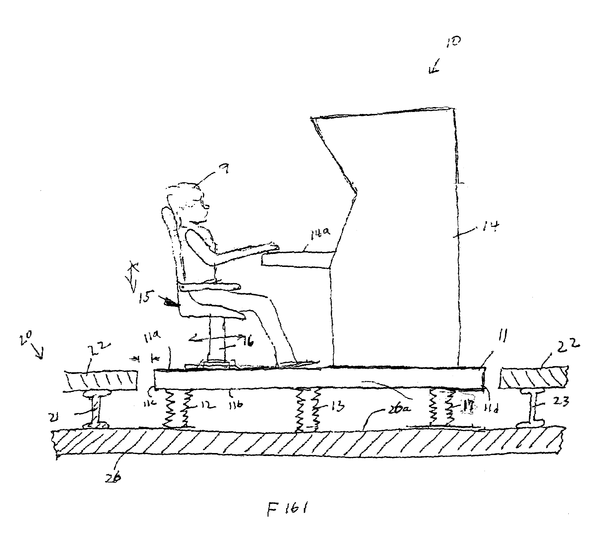 User coupled workspace shock isolation system