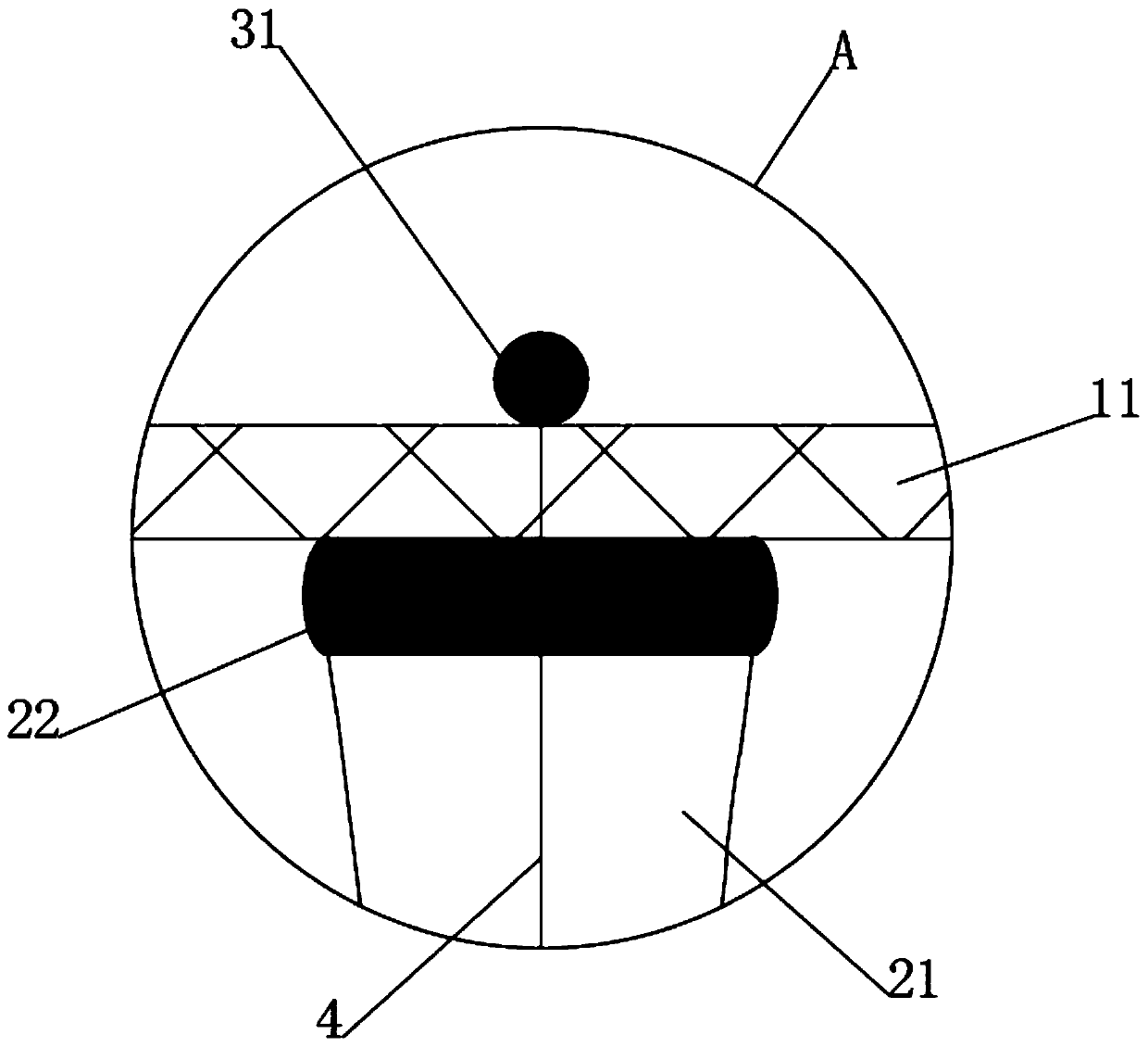 Bamboo-joint-like auxiliary degradation net for soil burial for plastic