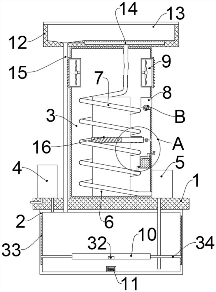 New energy charging pile with rainwater collecting and cooling device