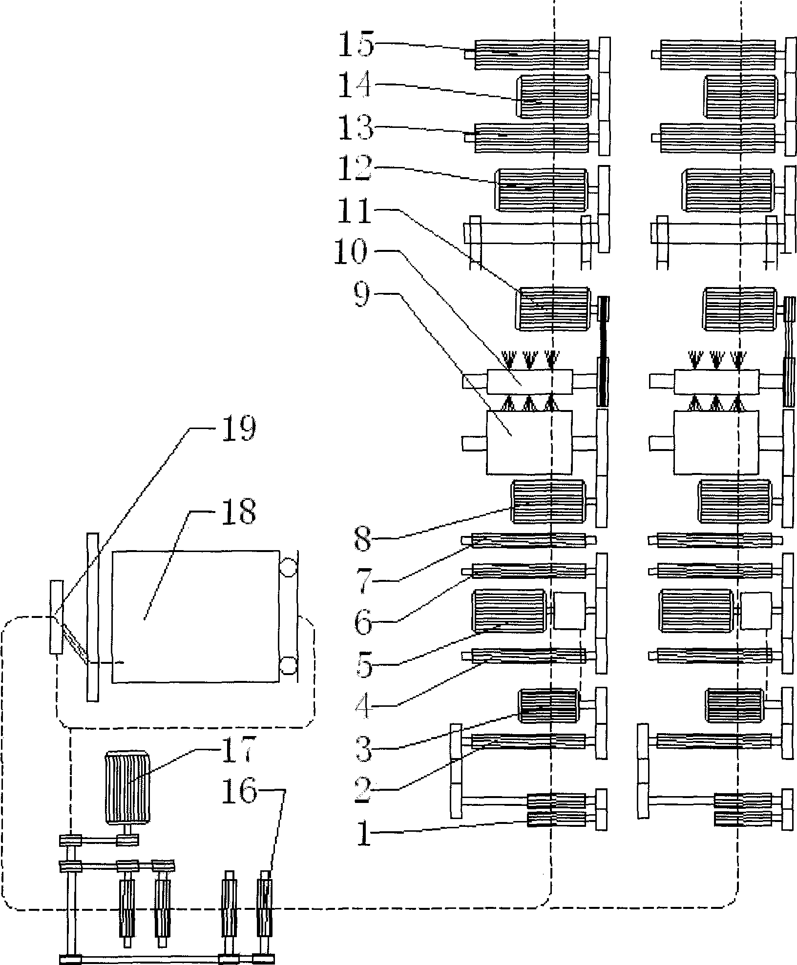 Digitized discrete cell driving combing machine