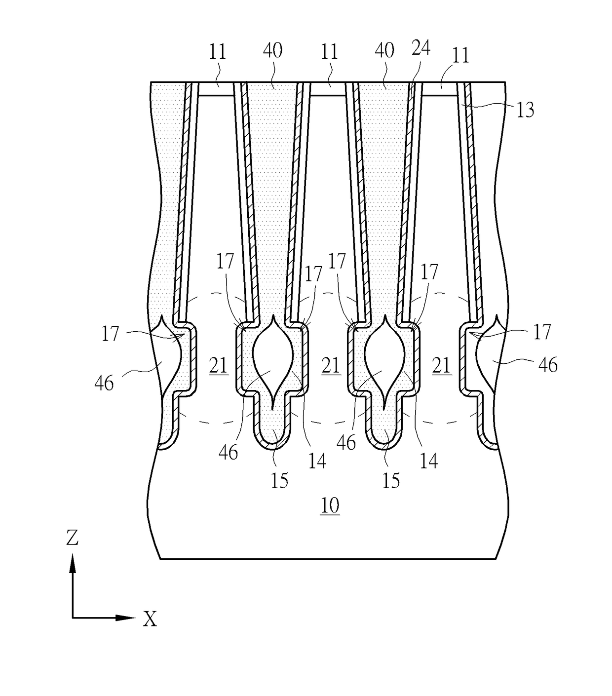 Silicon buried digit line access device and method of forming the same