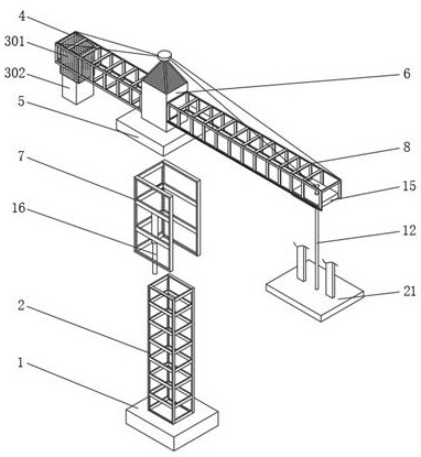 Hoisting tower crane with double hoisting ends