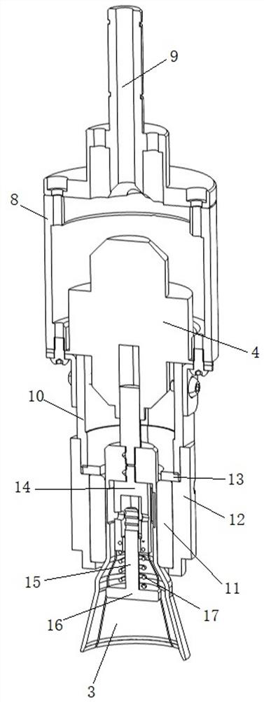 Sample injection bottle grabbing cover opening and closing mechanism