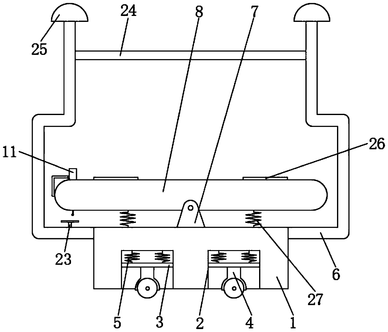 Automatic adjusting device for testing and exercising balance ability of elderly patient