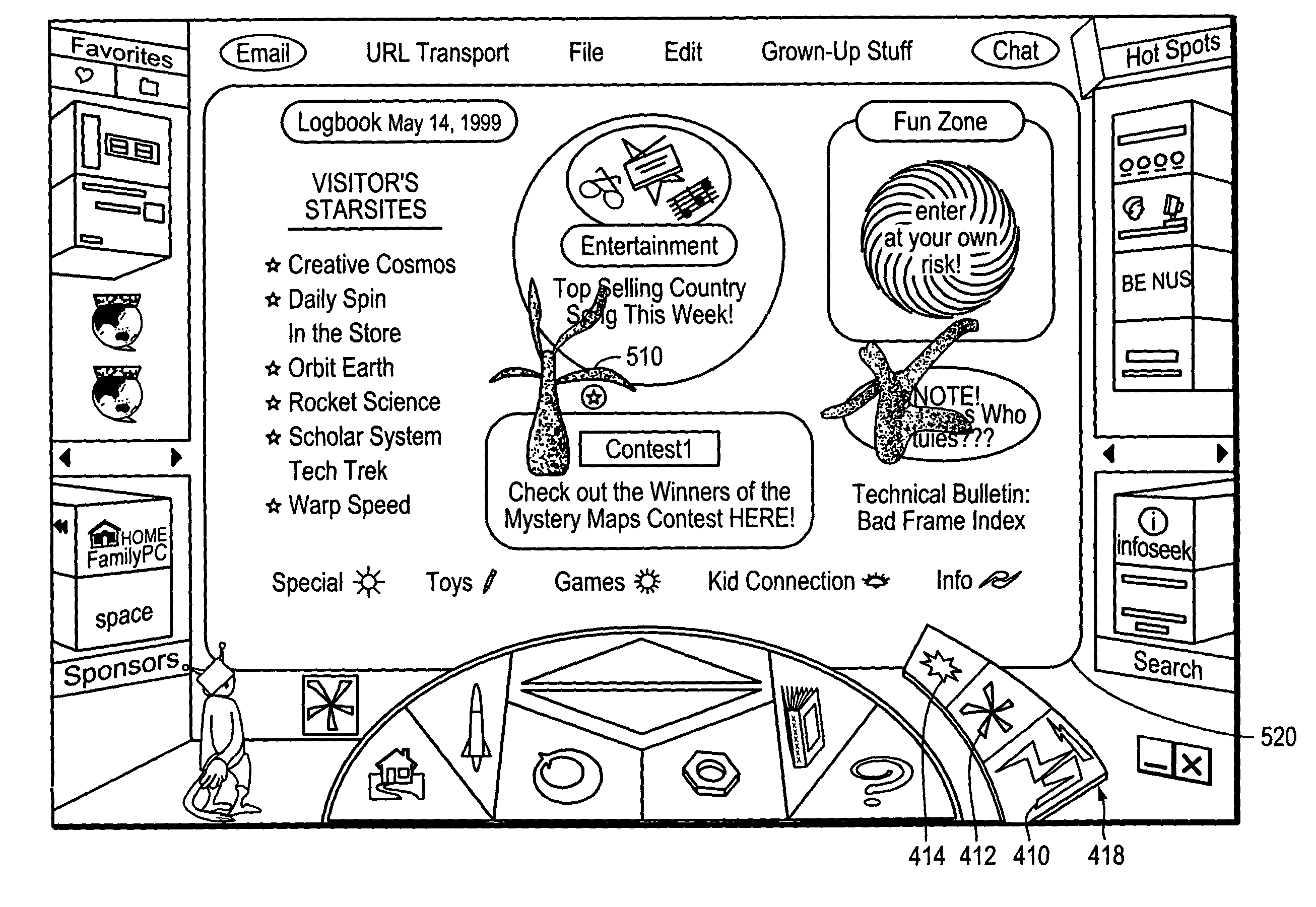 System and method of a web browser with integrated features and controls