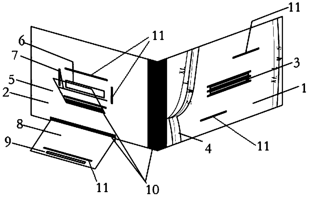 A mold for sewing back pocket inserts of different sizes of trousers