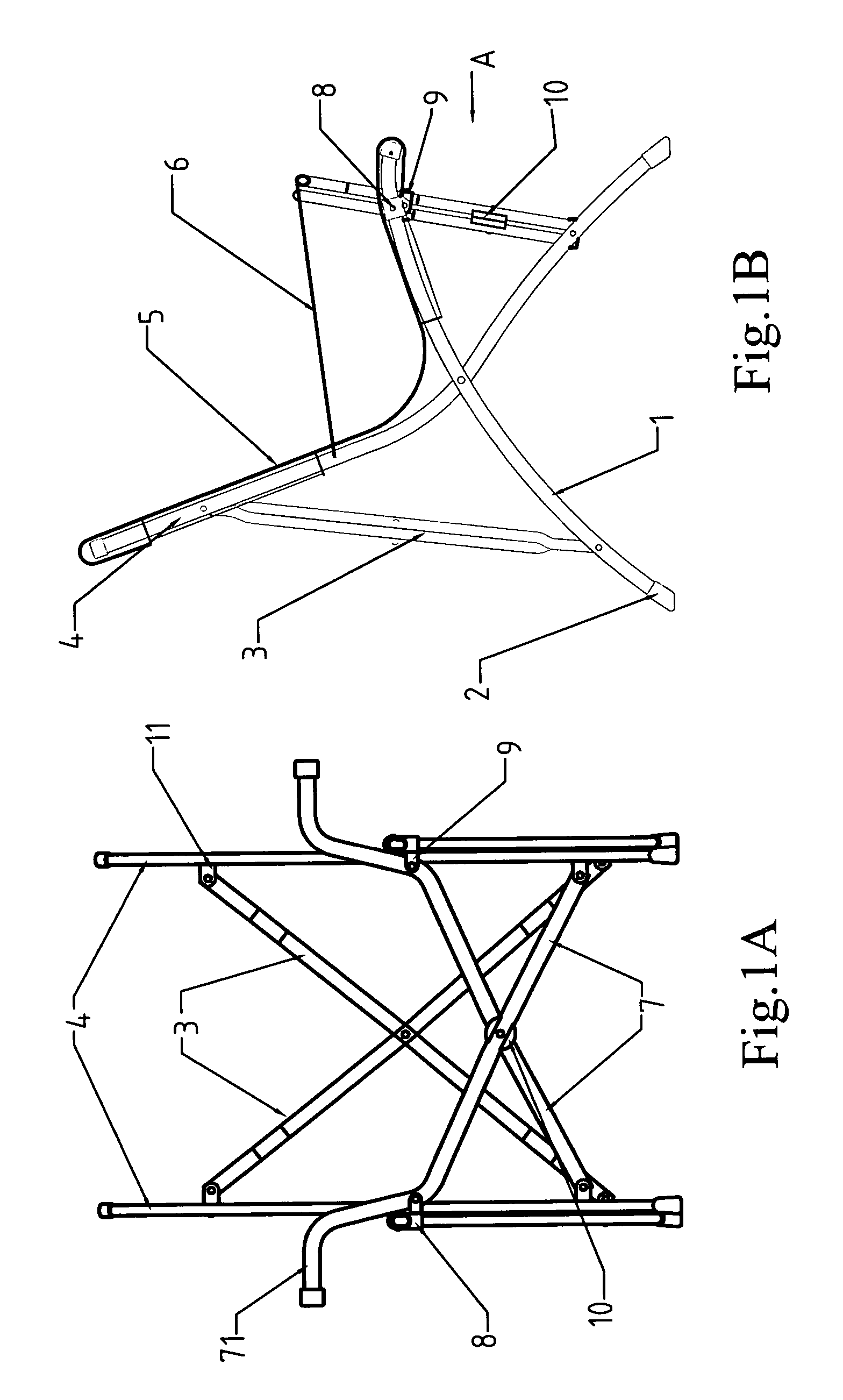 Folding chair with arms