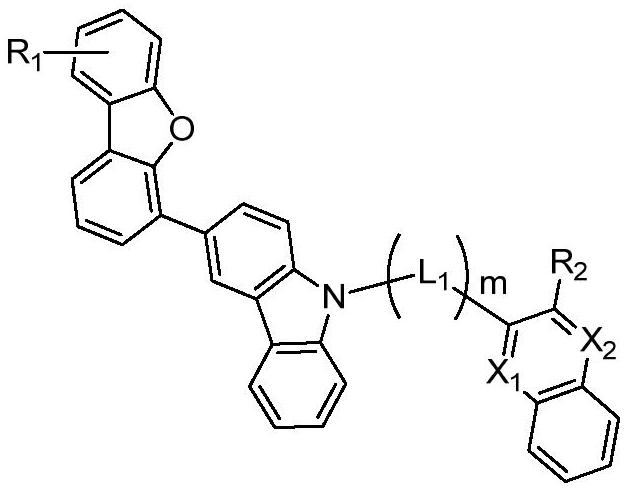 A green phosphorescent host material and an OLED light-emitting device containing the material