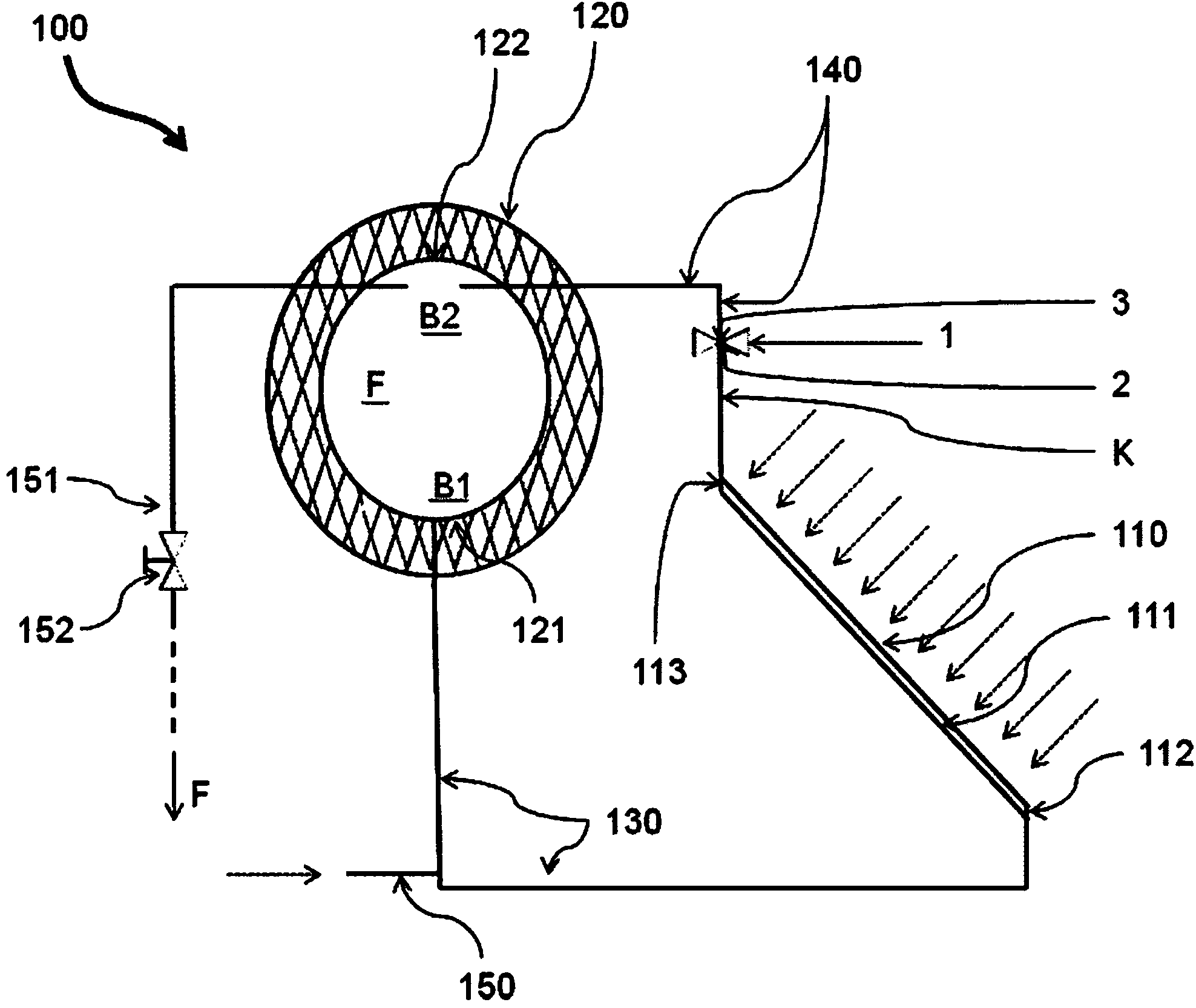 Valve and solar collector device which operate according to the thermosiphon principle