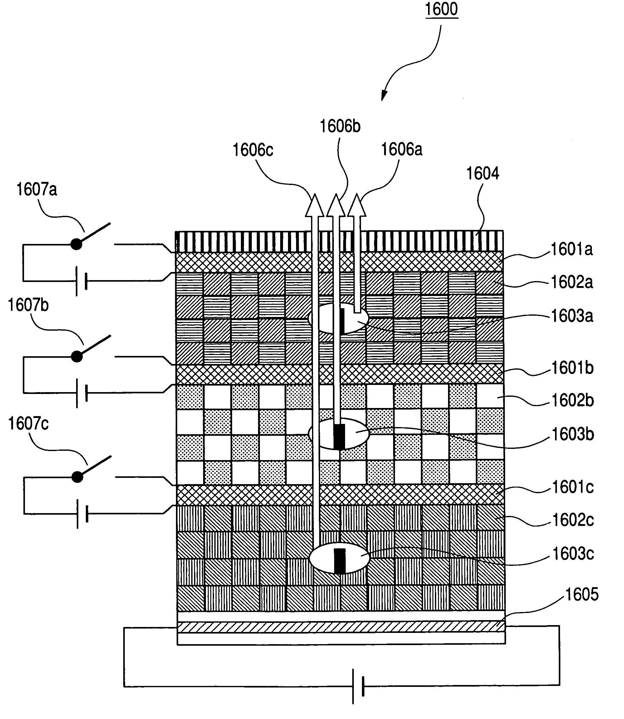 Stacked three dimensional photonic crystal, light emitting device, and image display apparatus